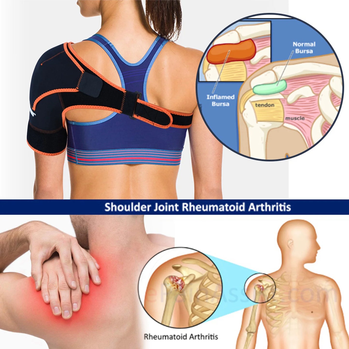 Adjustable Shoulder Support Brace Strap Joint Sport Gym Compression Bandage Wrap Shoulder Brace Rotator Cuff Shoulder Support